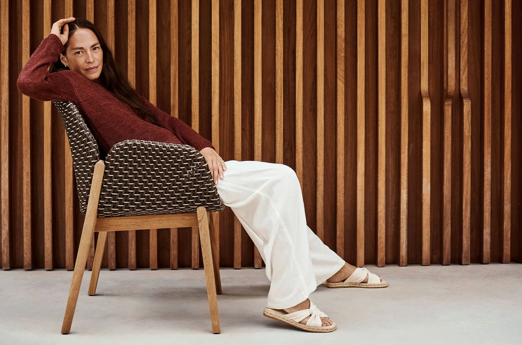 Dedon Caladio armchair in woven all-weather fiber
